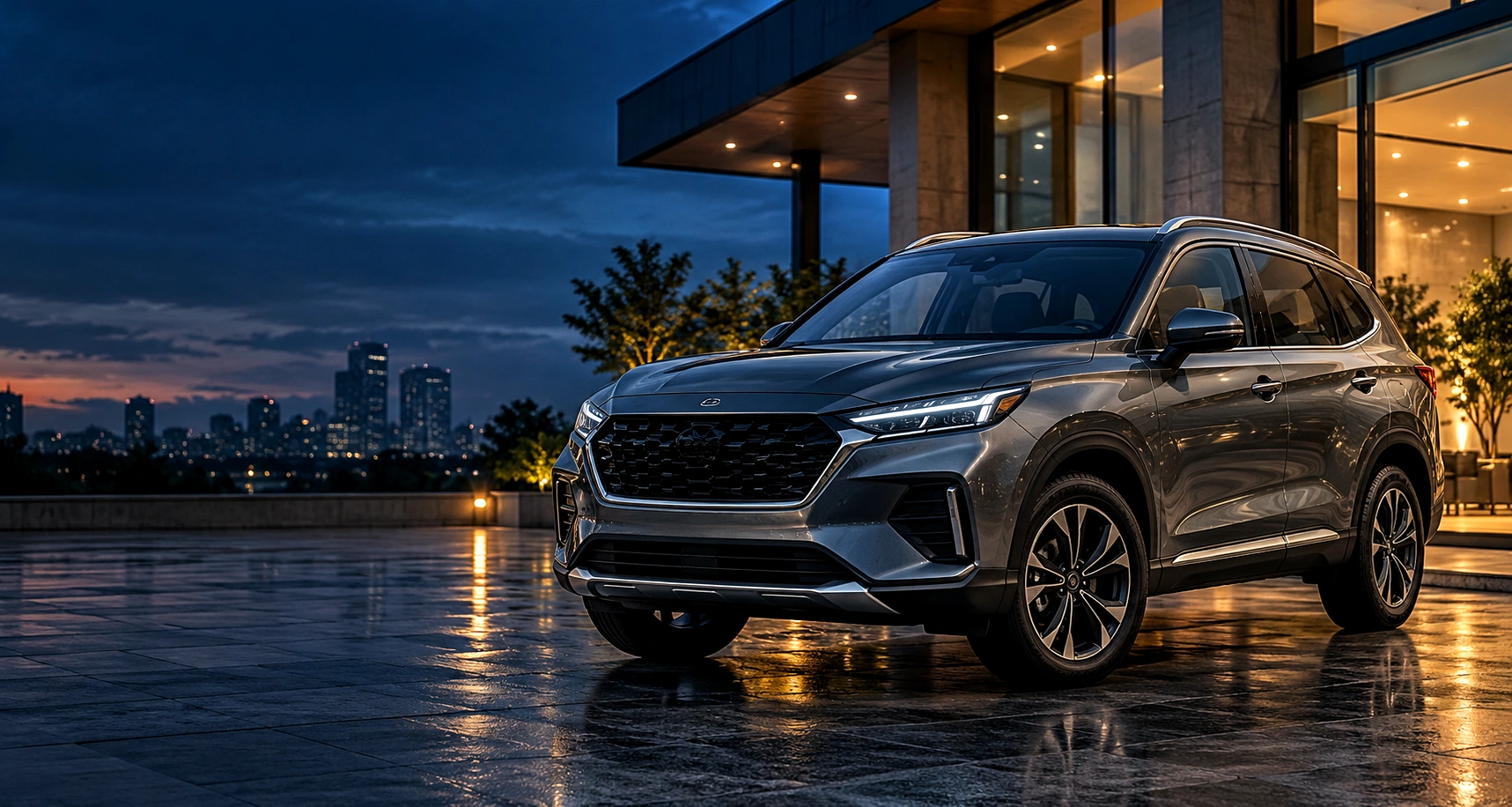 Premium SUV photographed at a luxury dealership